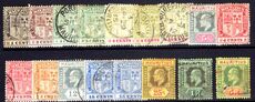 Mauritius 1910 selection of values fine used including 25c 1r & 5r.