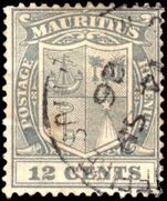 Mauritius 1921-26 12c grey fine used.
