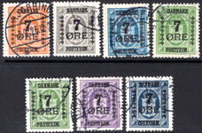 Denmark 1926 overprint set (top values signed Zumstein) fine used.