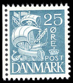 Denmark 1933-41 25  greenish blue type I mounted mint.
