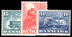 Denmark 1947 Centenary of Danish Railways unmounted mint.