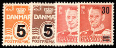 Denmark 1955-56 provisional set unmounted mint.