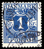 Denmark 1921-30 1k deep blue postage due fine used.
