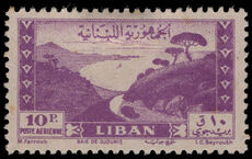 Lebanon 1947 10p mauve Jounieh Bay lightly mounted mint.