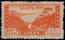 Lebanon 1947 20p orange Jounieh Bay lightly mounted mint.