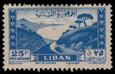 Lebanon 1947 25p blue Jounieh Bay lightly mounted mint.