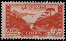 Lebanon 1947 50p brown-red Jounieh Bay lightly mounted mint.