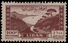 Lebanon 1947 100p brown-purple Jounieh Bay lightly mounted mint.