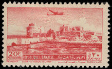 Lebanon 1951 20p Crusader Castle lightly mounted mint.