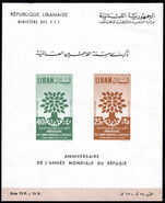 Lebanon 1960 World Refugee Year souvenir sheet lightly mounted mint.