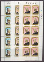Gibraltar 1980 Europa. Personalities in sheetlets of 10 unmounted mint.