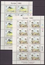 Gibraltar 1982 Europa sheetlets of 10 unmounted mint.