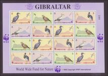 Gibraltar 1991 Endangered Species. Birds sheetlets of 4 unmounted mint.