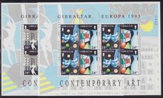 Gibraltar 1993 Europa Contemporary Art in sheetlets of 4 unmounted mint.