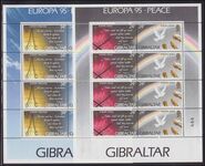 Gibraltar 1995 Europa. Peace and Freedom sheetlets of 4 unmounted mint.