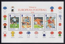 Gibraltar 1996 European Football Championship souvenir sheet unmounted mint.