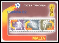 Malta 1982 World Cup Football souvenir sheet unmounted mint.