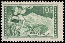 Switzerland 1928-31 10fr Green Jungfrau unmounted mint.