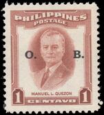 Philippines 1952-55 1c Quezon Official unmounted mint.