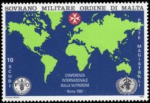 Sovereign Military Order of Malta 1992 International Nutition Congress unmounted mint.