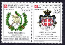 Sovereign Military Order of Malta 1984 Postal Convention with Guatemala unmounted mint.