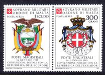 Sovereign Military Order of Malta 1985 Postal Convention with Ecuador unmounted mint.