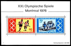 West Germany 1976 Olympics souvenir sheet unmounted mint.