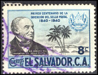 El Salvador 1940 Centenary of First Adhesive Postage 8c fine used.