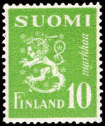 Finland 1947-52 10m light green unmounted mint.