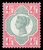 1887-92 4½d green and carmine lightly mounted mint.
