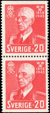 Sweden 1943 85th Birthday of King Gustav V 20a booklet pair unmounted mint.