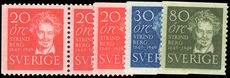 Sweden 1949 Birth Centenary of Strindberg booklet and coil set unmounted mint.