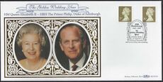 1997 Golden Wedding Benham Silk FDC Windsor Special Postmark.
