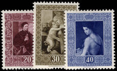 Liechtenstein 1952 Paintings set lightly mounted mint.