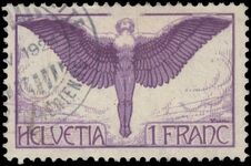 Switzerland 1923-40 1fr airmail on ordinary smooth paper exceptionally fine used.