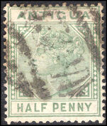Antigua 1882 ½d dull green used.
