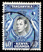 Kenya Uganda & Tanganyika 1938-54 40c black and blue fine used.