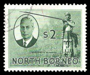 North Borneo 1950 $2 grey-green fine used.