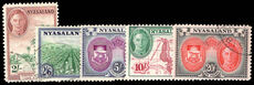 Nyasaland 1945 top values fine used.