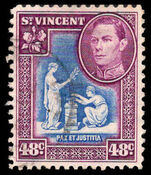 St Vincent 1949-52 48c blue and purple fine used.