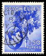 Seychelles 1938-49 1r50 blue chalky paper fine used.