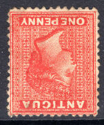 Antigua 1884-87 1d carmine-red wmk inverted unused no gum.