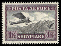 Albania 1925 1fr black and violet lightly mounted mint.