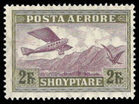 Albania 1925 2fr violet and olive-green lightly mounted mint.