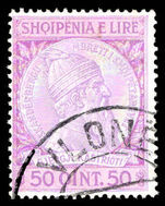 Albania 1913 50q mauve and rose fine used.