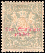 Bavaria 1876 3pf postage due lightly mounted mint.