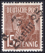 Soviet Zone 1948 15pf Bezirk 3 Berlin 25 unmounted mint.