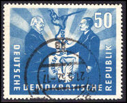 East Germany 1951 50pf Visit of Polish President fine used.