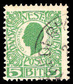 Danish West Indies 1905 5b green fine used.