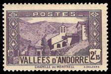 French Andorra 1932-43 2f15 deep reddish violet lightly mounted mint.